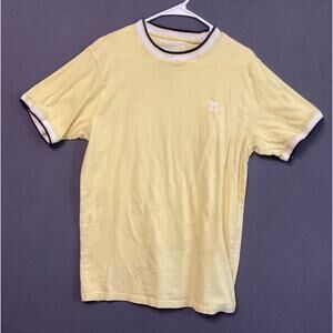 Parish Nation Yellow T-Shirt Men’s Medium Logo Ribbed Trim Ringer